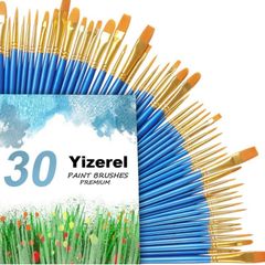 3 Pack Paint Brush Set, 30 pcs Nylon Hair Brushes for Acrylic Oil Watercolor Painting Artist Professional Painting Kits (FREE POSTAGE)