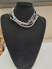 Silver Multi-Strand Statement Necklace