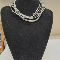 Silver Multi-Strand Statement Necklace