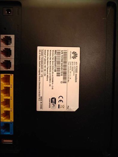 Eir F2000 modem