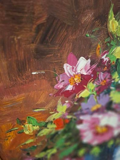 Framed Floral Oil Painting