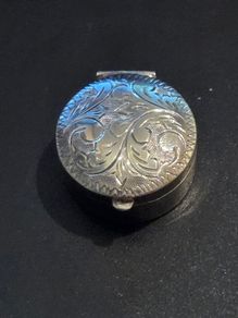 Engraved Sterling Silver Pill Box