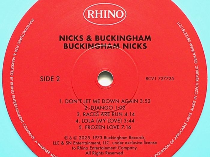 Buckingham Nicks, Vinyl, LP, Baby Blue vinyl, Rhino, RE
