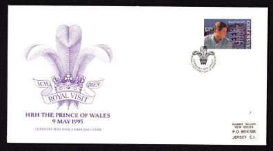 1995 Guernsey HRH The Prince of Wales visits Guernsey Commemorative Stamps Official First Day Cover (FDC)