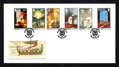 1987 Guernsey The 900th Anniversary of the Death of Wilhelm the Conqueror Commemorative Stamps Official First Day Cover (FDC)