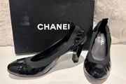 CHANEL Black Patent Pumps
