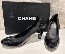 CHANEL Black Patent Pumps