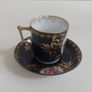 Stunning Antique Alt Wien Old Vienna or Augarten Porcelain Manufactory Hand Painted and Hand Gilded Small Coffee Can and Matching Saucer, with the Authentic Bindenschild Shield Backstamps Image 5