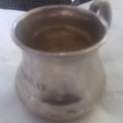 a sterling solid silver christening  cup