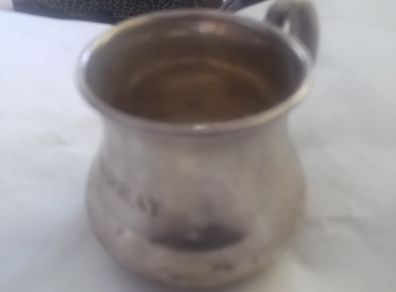 a sterling solid silver christening  cup