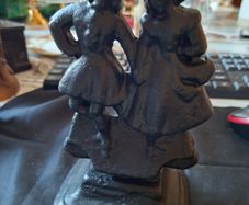 A Beautiful Old Cast Iron Bookend, Tabletop Sculpture or Doorstop, Postage Available or collection