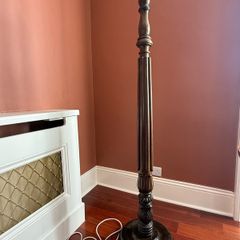 Vintage Carved Mahogany Wood Floor Lamp