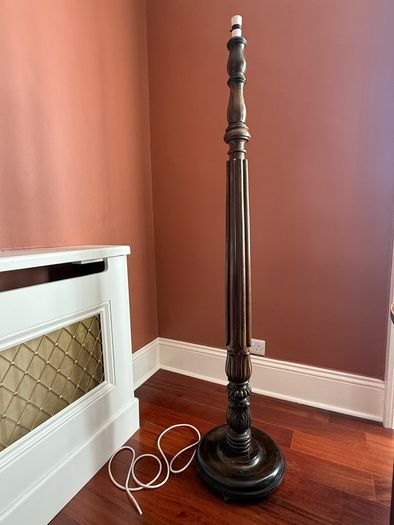 Vintage Carved Mahogany Wood Floor Lamp