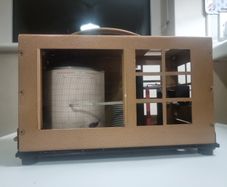 Modern barograph in a hinged metal case, serial no. A2 341