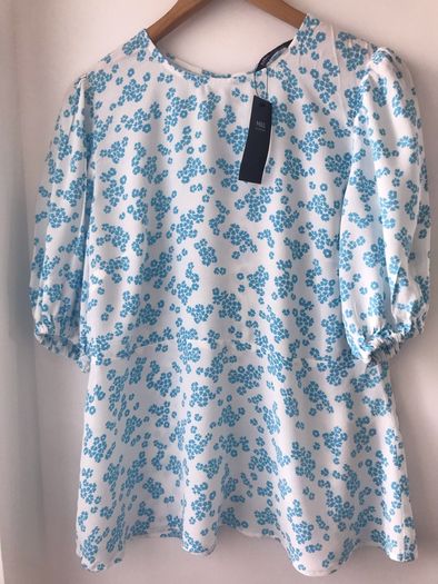 M&S Collection blue white mix top size 14 New with tags
