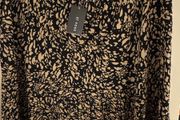 Et Vous Black and Light Brown Leopard Print Frilly Skirt