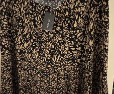 Et Vous Black and Light Brown Leopard Print Frilly Skirt