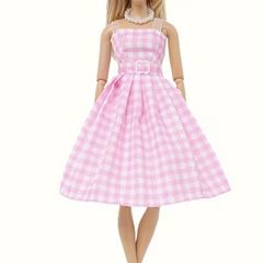 Gingham Dress for Barbie Doll