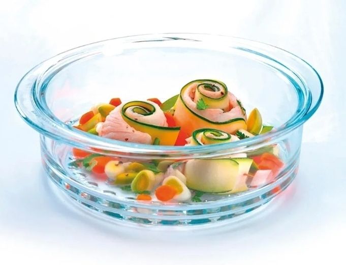 Pyrex Borosilicate Clear Glass Steamer Basket