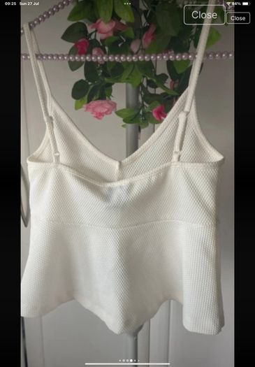 cami Bnwt asos petite range ivory peplum cami top size 12
