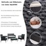 Garden Lounge Set, Balcony Furniture Set for 4 People, 7 Pieces, with Table, Seat Cushion, Washable, Plastic, Flat Rattan Look, for Balcony or Patio Image 2