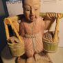 Chinese Polychrome Wood Carving of Boy Carrying Turtles Image 10