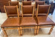 6 x Gorgeous Genuine Leather Padded Kitchen Dining Chairs- Can Deliver