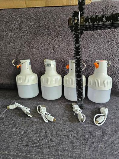 Rechargeable camping lights. Battery lights. Hiking lights. Picnic lights. Set of 4 lights