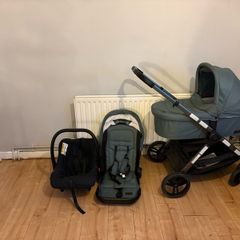 Baby Elegance Green Drift Stroller. Less than 18 months old, only selling as we are changing to a double buggy. This set comes without the car seat base, rain cover and sheet off the bassinet mattress as it was soiled, but we used a baby cot sheet and it 