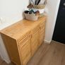 Natural Bamboo Shoe Cabinet, 2 Cupboard Doors with 8 Storage Shelves, Wooden Shoe Organiser Image 5