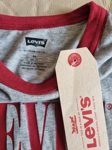 Levis boy New long sleeve graphic T-shirt grey  heather