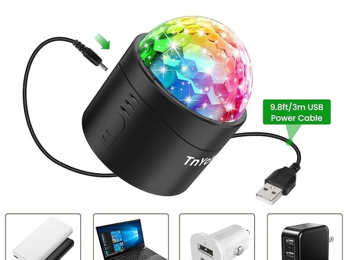 FREE EXPRESS SHIPPING Disco Ball 7 RGB Color with Remote, Disco Lights Sound Activated Party Lights, USB Powered Disco Ball Light for Parties, Birthday, Festival, Bar, Car, Wedding, Kids