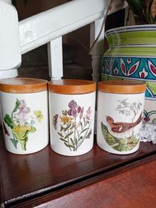 3 vintage 1970s Portmerion Kitchen Jars