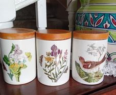 3 vintage 1970s Portmerion Kitchen Jars
