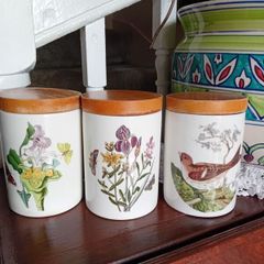 3 vintage 1970s Portmerion Kitchen Jars