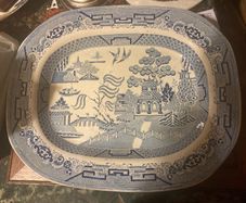 Blue willow platter free postage