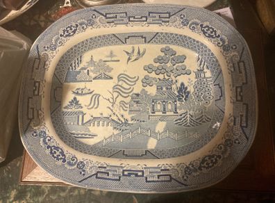 Blue willow platter free postage