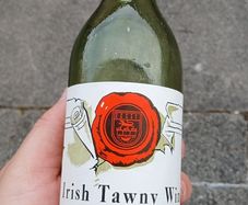Vintage wine bottle with label Irish Tawny wine