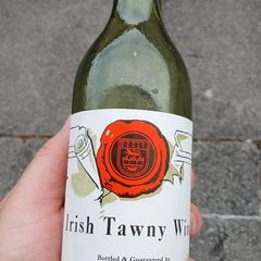 Vintage wine bottle with label Irish Tawny wine