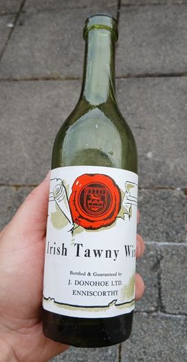 Vintage wine bottle with label Irish Tawny wine
