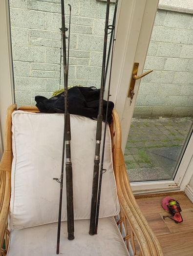 fishing rods and large spinning reel