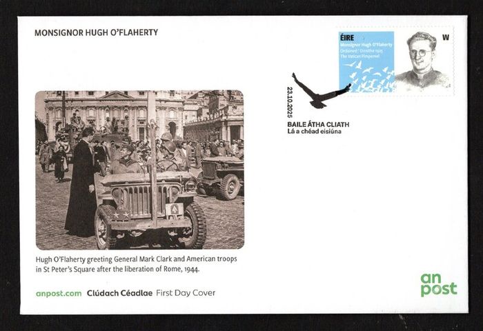 2024 Ireland Centenary of the Ordination of Monsignor Hugh O'Flaherty Commemorative Stamp An Post First Day Cover (FDC)
