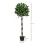 Set of 2 120cm/4FT Artificial Bay Laurel Topiary Trees with Pot Fake Indoor Outdoor Greenery Plant Home Decor Green Image 3