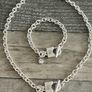 Silver Plated Padlock & Key Necklace & Bracelet Image 5