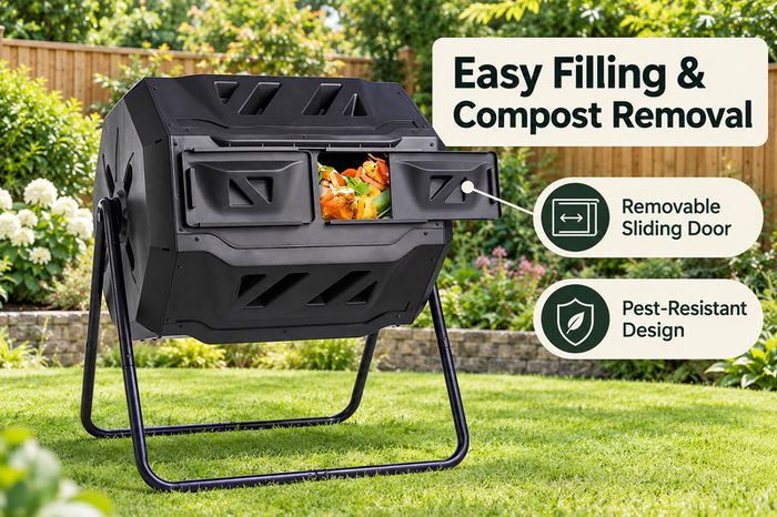 Dual Chamber Compost Bin 162 L Tumbling Garden Composter