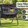 Dual Chamber Compost Bin 162 L Tumbling Garden Composter Image 3