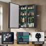 70x50cm Aluminum LED Bathroom Mirror Cabinets, 3 Color Light Modes & Defogger, Family-Friendly with 3 Storage Shelves, Moisture-Resistant Easy Assemble for Small Bathrooms/Rental Apartments Image 9