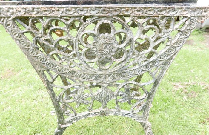 Antique Cast Iron Table Legs - Olde School Architectural Antiques (width 26" x height 25")