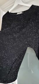MONSOON Black Silver Metallic Long Sleeve Sz S (Fit 8-10UK)