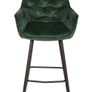 Capri Bottle Green Velvet Arm Stool Luxe Loft Kitchen Bar Chair Image 10
